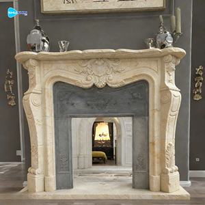 संगमरमर के फायरप्लेस के चारों ओर संगमरमर के फायरप्लेस के पास संगमरमर की फिकप्लेस मैटल को आंतरिक सजावट के लिए - Product Image 5
