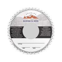 Collar de Cartón Kraft para Barril de Cerveza con Impresión Personalizada, Diámetro de 6.5''/7'', Recorte de 2.25'', Impresión Offset, Sin Adhesivo
