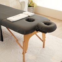 Offre Spéciale noir Spa Salon Table housse de protection Premium couvre-lit du visage ensemble 3 pièces Ultra doux microfibre Table de Massage ensemble de draps