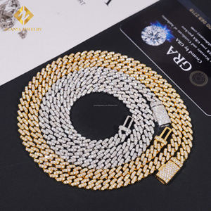 Prêt à Expédier 6mm Largeur Une Rangée Iced Out Bijoux GRA Certificats Pass <span class=keywords><strong>Diamond</strong></span> Tester Moissanite Cuban Link Chain Bracelet Set - Product Image 2