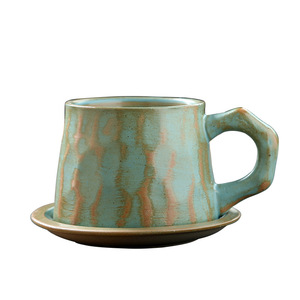 ชุดแก้วกาแฟเซรามิก 320 มล. สไตล์ญี่ปุ่นย้อนยุค สำหรับร้านอาหารระดับไฮเอนด์ แก้วนม แก้วชานม - Product Image 4