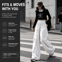 Pantalon unisexe d'été pour adultes, 100% polyester, léger, anti-transpiration, coupe simple et ample, taille mi-haute, jambe droite, poches latérales, motif tie-dye