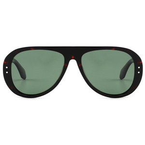 Gafas de sol Pilot con montura completa de caparazón de tortuga, lentes de cristal verde, protección anti-UV, unisex, para adultos - Product Image 6