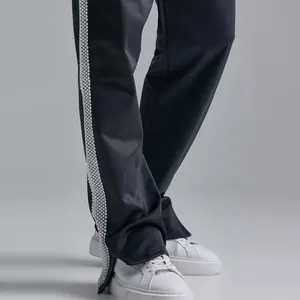 Plain Puff Print Custom Flared Sweatpants Hip Hop Loose Bulk Cotton Track Sweat Jogging Bottom OEM Baggy Flare Jogger Pants Men