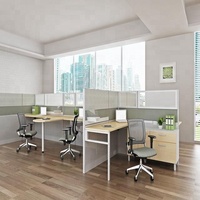 Bureau de bureau moderne de taille personnalisée bureau modulaire avec rangement pour poste de travail du personnel mobilier modulaire de bureau
