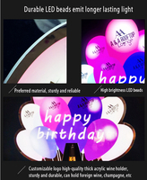 Présentoir de bouteille LED personnalisé rechargeable avec logo Joyeux Anniversaire pour service VIP en boîte de nuit, affichage de logo personnalisé