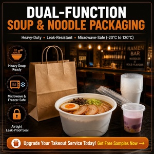 Contenants alimentaires ronds en plastique de qualité alimentaire YAGNRUI <span class=keywords><strong>pour</strong></span> plats à emporter, repas chauds, salades froides, fruits, soupes, avec couvercles - Product Image 3
