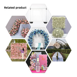 Promesse événement mariage toile de fond fleur artificielle arc support bleu mariage arc décoration - Product Image 5