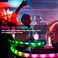 Bande LED intelligente RGB flexible 24V, synchronisation musicale, application, télécommande USB, rétroéclairage pour chambre à coucher, TV, PC, lumière ambiante