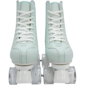 <span class=keywords><strong>Pattini</strong></span> a rotelle da donna a gambaletto alto in ecopelle, classici a doppia fila, con ruote in PU luminose, scarpe da pattinaggio - Product Image 2