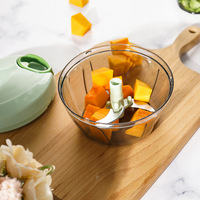 Picador Manual de Ajo de 400 ml, Picador Manual de Verduras, Cortador de Cebolla y Ajo, Herramienta de Cocina Multifuncional para Preparar Alimentos Rápidamente