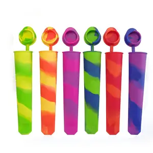 Custom Colour Food Grade Kids Summer Frozen Pop Ice Cream Diy Mould Reusable Silicone Popsicle Molds