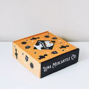 Caja de correo corrugada de doble cara, Impresión de Luna y Estrella, diseño personalizado, embalaje de papel