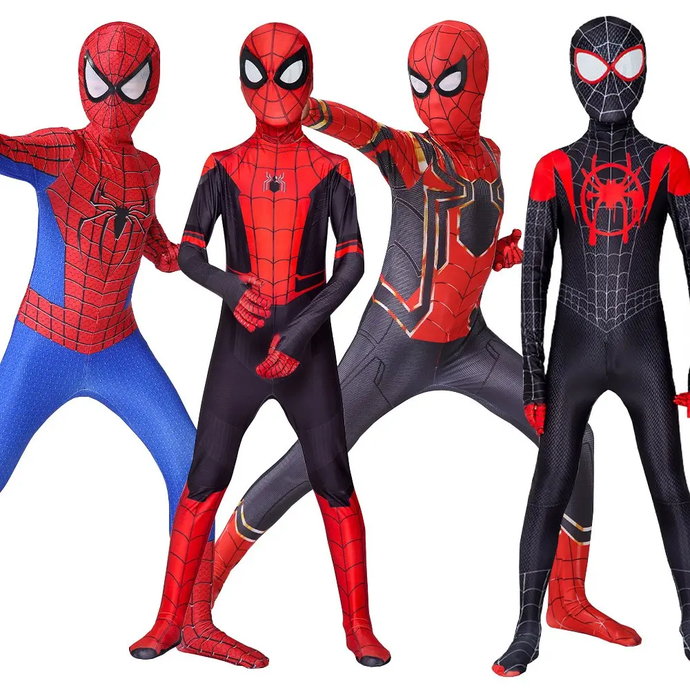 Grosir Kostum Cosplay Pesta Spider-Man Menakjubkan Mode Baru Kostum Halloween Berdandan Kostum Anak-anak