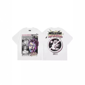 Nuova T-shirt Hellstarcho Americana da AliExpress, Stile Hip-Hop con Stampa Cartoon, in Cotone, Manica Corta, Vestibilità Ampia, Traspirante e Assorbente - Product Image 4