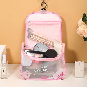 Bolsa de cosméticos de viaje de gran capacidad, estuche de almacenamiento de maquillaje de estilo coreano para viaje con cierre de cremallera - Product Image 4