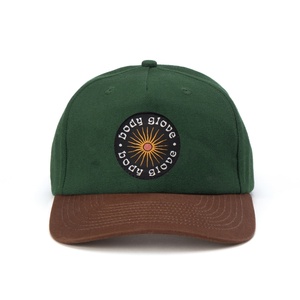 Casquettes Snapback en coton à deux tons avec logo tissé rétro à 5 panneaux non structurées personnalisées - Product Image 1