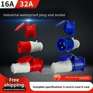 Conector Industrial de Aviación, <span class=keywords><strong>Enchufe</strong></span> de 220V, Conector Trifásico de 380V, Acoplador Macho y <span class=keywords><strong>Hembra</strong></span> de 4 Núcleos y 5 Orificios, 32A, Impermeable - Product Image 5