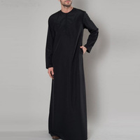Nouvelle chemise traditionnelle musulmane en coton avec fermeture éclair pour hommes, robe ample pour l'été à Dubaï, Arabie, Malaisie