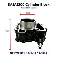 Kit cylindre moteur de moto BAJAJ PULSAR 200 72 mm, 200 cm³, refroidissement par air