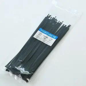 Paquetes de 100 Uds. De bridas de plástico para cables, negro, blanco, existencias listas, bridas de nailon con autobloqueo, calidad PA6