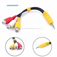 Câble vidéo AV 3,5 mm mâle vers RCA, adaptateur audio 3,5 mm jack vers 3 RCA femelle