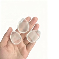 Éponge de maquillage en silicone souple transparente en forme de goutte d'eau, applicateur de doigt lavable pour fond de teint liquide et correcteur