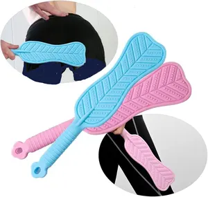 Pedaleira de espanco para sexo adulto, rolo de borracha texturizado em forma de leque de folha de palmeira, brinquedo flexível de amor para jogos SM