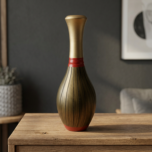Vase à fleurs en métal de conception tendance en laiton AK avec vase artisanal fini antique doré pour décor de désherbage Accent/décor de café - Product Image 2