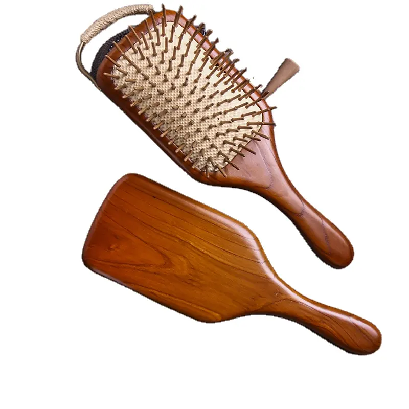 Colore naturale manico lungo in legno setole spazzola per capelli barba pettine personalizzazione di stoviglie e prodotti in legno pettine degradabile