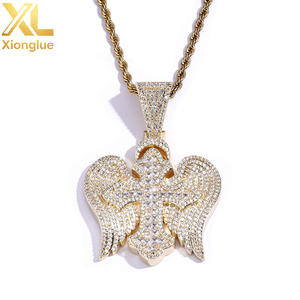 Hip Hop Custom 925 Sterling Silver Moissanite <b>Cross</b> Praying Hand Tennis <b>Chain</b> Men'S Retro Necklace - Product Image 1