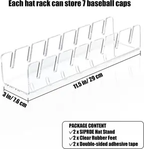 Clear Acrylic Double-Sided Hat Display Rack Light Duty Organizer For Baseball Caps OEM Clothing Display Stand