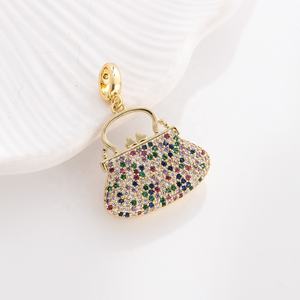 سلسلة السفر مشابك بتصميم ذاتي لأساور وقلائد ومجوهرات مطلية بالذهب عيار 18 قيراطًا، إكسسوارات تعليقة على شكل طائرة وحقيبة يد وبيكيني ونظارات - Product Image 2