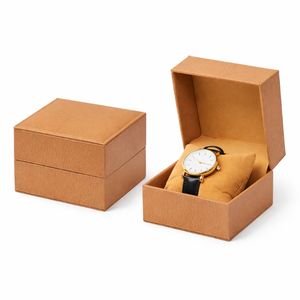 Nouvelle arrivée : Boîte à montre personnalisable en cuir PU rigide, boîte cadeau pour bijoux avec coussin en velours pour montre, logo personnalisé en relief, directement de l'usine - Product Image 4