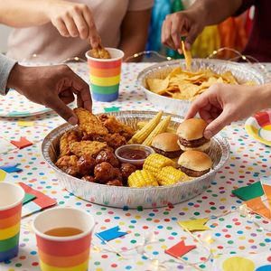 16 Inch Grid Round <b>Disc</b> Aluminum Foil Pan Roast Pork Container Sturdy Foil Pan - Product Image 6
