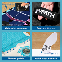 Planche à pagaie gonflable 12'6 pieds en gros, planche SUP tout usage avec système à 3 ailerons pour lacs et rivières
