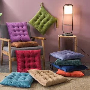 LISO批发制造多色椅垫简单复古舒适带领带座垫