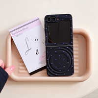 Nouvelle coque de téléphone magnétique coréenne Ins Simple Heart Ripple pour Samsung Z Flip8 Z Flip7 Z Flip6 Z Flip5 W25 Flip, toucher mat