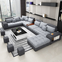 Canapé d'angle en tissu pour salon, style moderne et minimaliste, combinaison de meubles nordiques avec structure solide, prix de gros