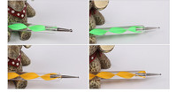 Stylo pointeur à spirale Double extrémité en Crystal acrylique, 5 pièces, accessoire pour Nail art et dessin des ongles