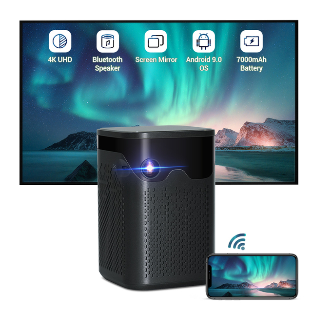 Hotack Newest D063 DLP LED Home Theater Projecteur Portable Mini Outdoor Projector Smart Android TV Proyector