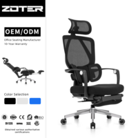 Chaise de bureau ergonomique à dossier haut avec repose-pieds, maille respirante, soutien lombaire réglable, OEM/ODM