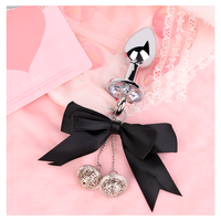 Jouets sexuels érotiques, plug anal en métal avec bijoux, nœud papillon, petite cloche, jeux pour adultes, massage, masturbation, plug anal pour couples, flirt