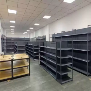 Rak Gondola Logam Berat Tahan Lama Dua Sisi Langsung dari Pabrik, Rak Display Kayu untuk Toko Swalayan & Ritel - Product Image 5