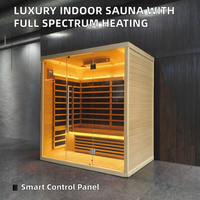Sauna de loisirs SS-400, sauna électrique à vapeur sèche moderne de luxe, capacité pour 4 personnes, chauffage à spectre complet, infrarouge lointain, en bois de cèdre massif