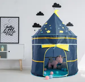 צעצוע נסיך תיאטרון לפעוטות לשחק בית כחול טירה עבור ילד ילדים בני בנות תינוק עבור ילדים מקורה אוהל