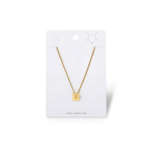 Collar con Colgante de Letra S de Niko, Chapado en Oro, Acero Inoxidable, Cadena Minimalista, Joyería Unisex para Uso Diario - Product Image 1