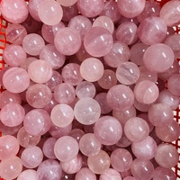 Sphère de cristaux de guérison en gros boule de cristaux de quartz rose naturel poli rose