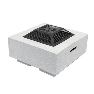 Outdoor Fire Pit Stone Look Grill With Cooking Grate For Garden Patio Wood Burning Stove - Product Image 2