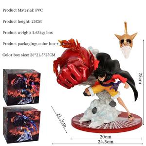Whosale 25cm PVC <span class=keywords><strong>Luffy</strong></span> Figure Double-Tête Singe Jouet Gros Poing Anime Gear 3 Collection Modèle Décoration pour Enfants - Product Image 2